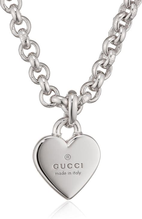 shiny gucci heart necklace|Gucci necklace with heart pendant.